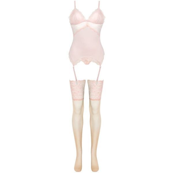 LIVCO CORSETTI FASHION - CONJUNTO PERSINNE PÊSSEGO CORSET + CALCINHA + MEIAS - Imagen 3