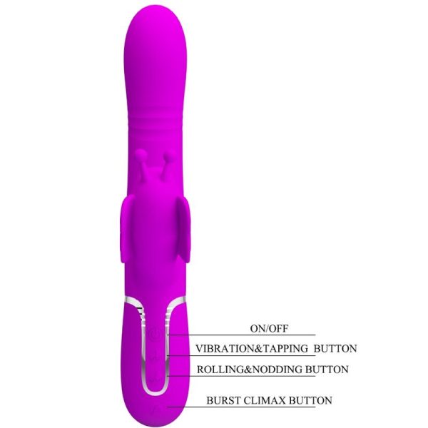 PRETTY LOVE - VIBRADOR COELHO MULTIFUNÇÕES 4 EM 1 BORBOLETE FÚCSIA - Imagen 8