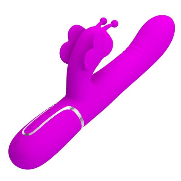 PRETTY LOVE - VIBRADOR COELHO MULTIFUNÇÕES 4 EM 1 BORBOLETE FÚCSIA - Imagen 3