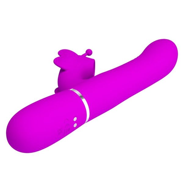 PRETTY LOVE - VIBRADOR COELHO MULTIFUNÇÕES 4 EM 1 BORBOLETE FÚCSIA - Imagen 4