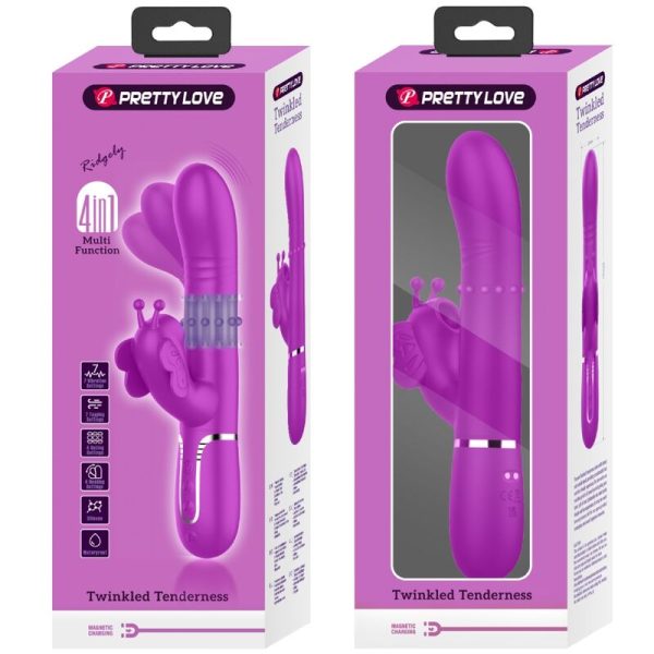 PRETTY LOVE - VIBRADOR COELHO MULTIFUNÇÕES 4 EM 1 BORBOLETE FÚCSIA - Imagen 11