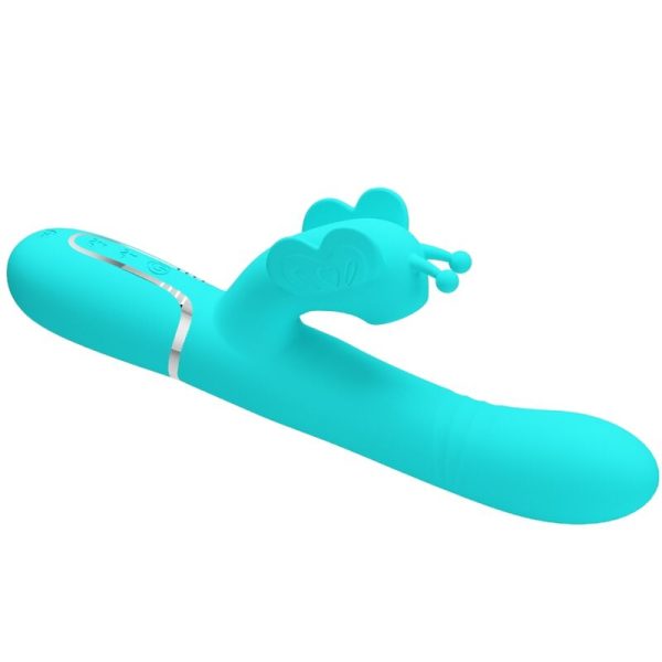PRETTY LOVE - VIBRADOR COELHO MULTIFUNÇÕES 4 EM 1 BUTTERFLY AQUA VERDE - Imagen 5