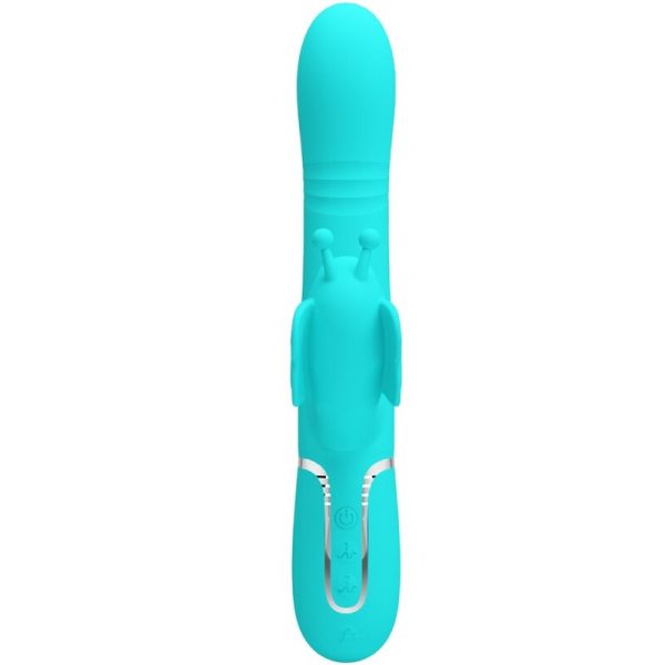 PRETTY LOVE - VIBRADOR COELHO MULTIFUNÇÕES 4 EM 1 BUTTERFLY AQUA VERDE - Imagen 2