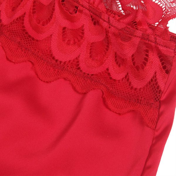 SUBBLIME - BABYDOLL DE CETIM COM RENDA VERMELHA - Imagen 7