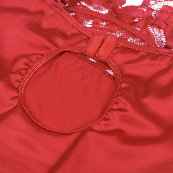 SUBBLIME - BABYDOLL DE CETIM COM RENDA VERMELHA - Imagen 10