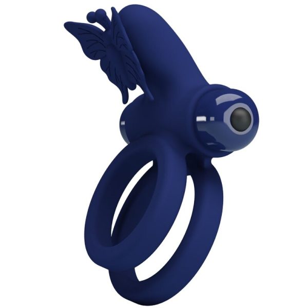 PRETTY LOVE - JAMELE ANEL DUPLO COM ESTIMULADOR DE VIBRAO E BORBOLETA AZUL - Imagen 2
