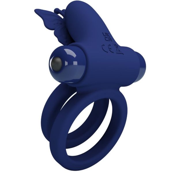 PRETTY LOVE - JAMELE ANEL DUPLO COM ESTIMULADOR DE VIBRAO E BORBOLETA AZUL - Imagen 3