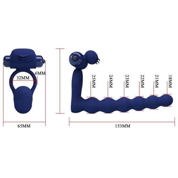 PRETTY LOVE - AJMAL ANEL VIBRADOR COM PLUG AZUL - Imagen 7