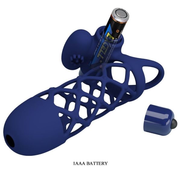 PRETTY LOVE - GIANN ANEL VIBRADOR COM BAINHA DE SILICONE AZUL - Imagen 6