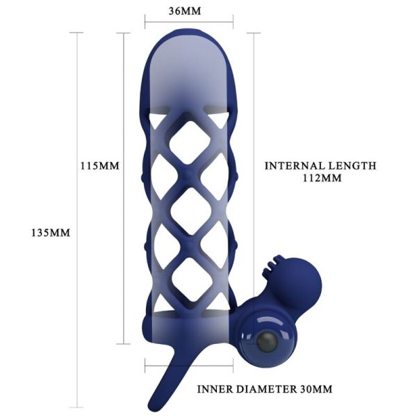 PRETTY LOVE - GIANN ANEL VIBRADOR COM BAINHA DE SILICONE AZUL - Imagen 4