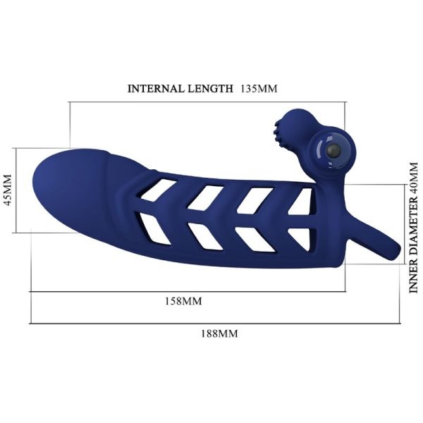 PRETTY LOVE - ALTAF ANEL VIBRADOR COM BAINHA DE SILICONE AZUL - Imagen 7