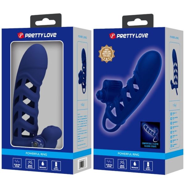 PRETTY LOVE - ALTAF ANEL VIBRADOR COM BAINHA DE SILICONE AZUL - Imagen 10