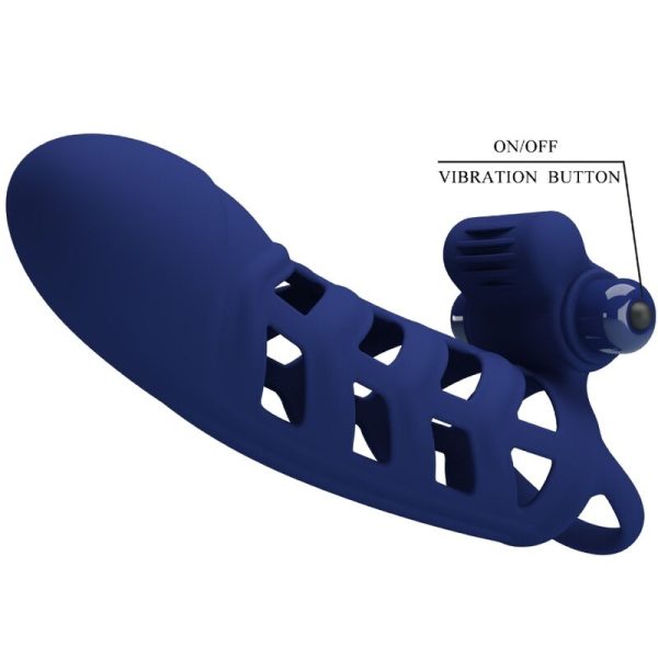 PRETTY LOVE - ALTAF ANEL VIBRADOR COM BAINHA DE SILICONE AZUL - Imagen 8