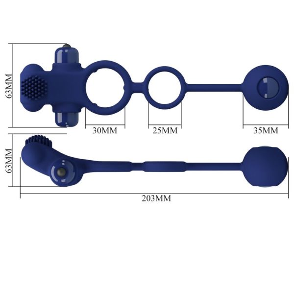 PRETTY LOVE - REMINGTON ANEL VIBRADOR DUPLO COM PLUG AZUL - Imagen 6