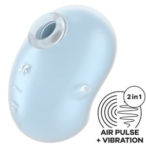 SATISFYER - VIBRADOR CUTIE GHOST LAY-ON AZUL CLARO