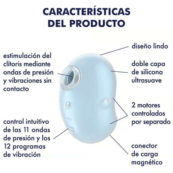 SATISFYER - VIBRADOR CUTIE GHOST LAY-ON AZUL CLARO - Imagen 4
