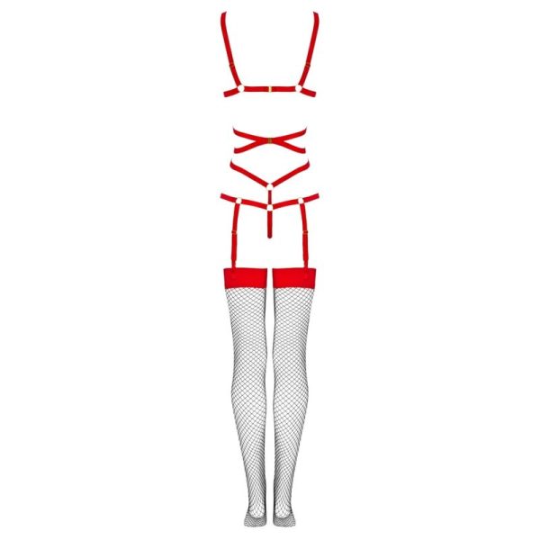 LIVCO CORSETTI FASHION - THIARA LC 20213 CONJUNTO CORPO + MEIAS VERMELHAS - Imagen 7