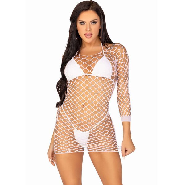 LEG AVENUE - VESTIDO DE REDE MANGA COMPRIDA