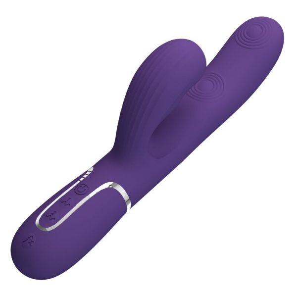 PRETTY LOVE - VIBRADOR PERLITA G-SPOT 3 EM 1 MULTIFUNO ROXO - Imagen 4