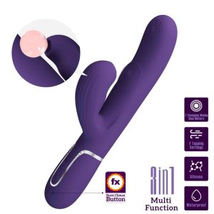 PRETTY LOVE - VIBRADOR PERLITA G-SPOT 3 EM 1 MULTIFUNO ROXO