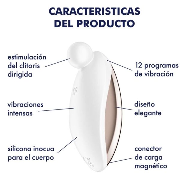 SATISFYER - VIBRADOR SPOT ON 2 LAY-ON BRANCO - Imagen 4