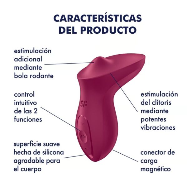 SATISFYER - EXCITERRR VIBRADOR LAY-ON CLITORIS BERRY - Imagen 4