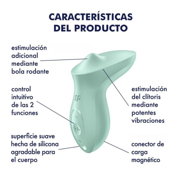 SATISFYER - EXCITERRR VIBRADOR LAY-ON CLITORIS MINT - Imagen 4