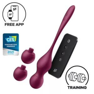 SATISFYER - LOVE BIRDS VARY BOLAS VIBRATÃRIAS APLICATIVO GRATUITO VINHO TINTO