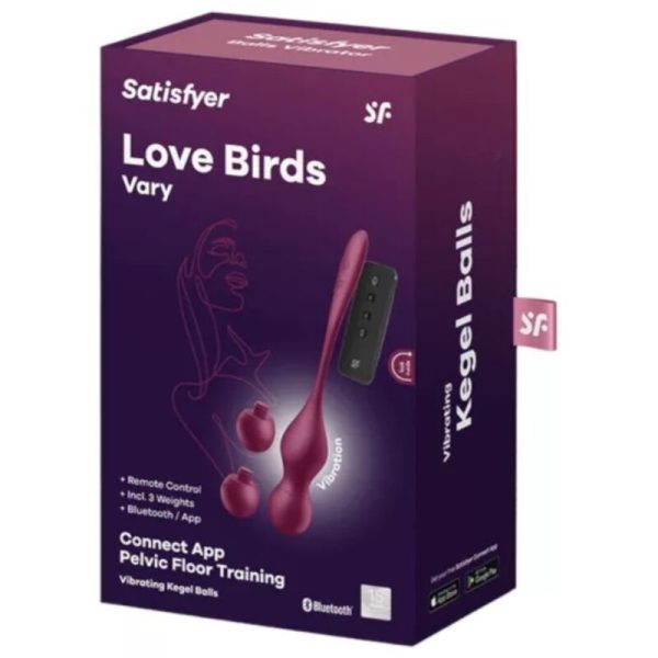 SATISFYER - LOVE BIRDS VARY BOLAS VIBRATÃRIAS APLICATIVO GRATUITO VINHO TINTO - Imagen 5