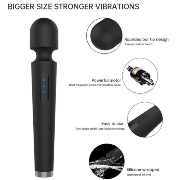 ARMONY - X POWER GRANDE MASSAGER E VIBRADOR 7 VIBRAÃÃES PRETO - Imagen 4