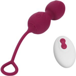 ARMONY - BLOSSOMS VAGINAL DUMBBELL VIBRAÃÃO CONTROLE REMOTO 10 VIBRAÃÃES VERMELHO ESCURO
