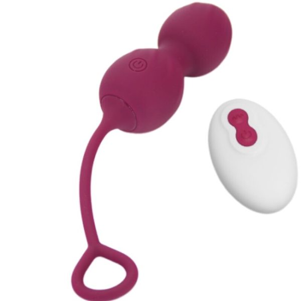 ARMONY - BLOSSOMS VAGINAL DUMBBELL VIBRAÃÃO CONTROLE REMOTO 10 VIBRAÃÃES VERMELHO ESCURO - Imagen 2