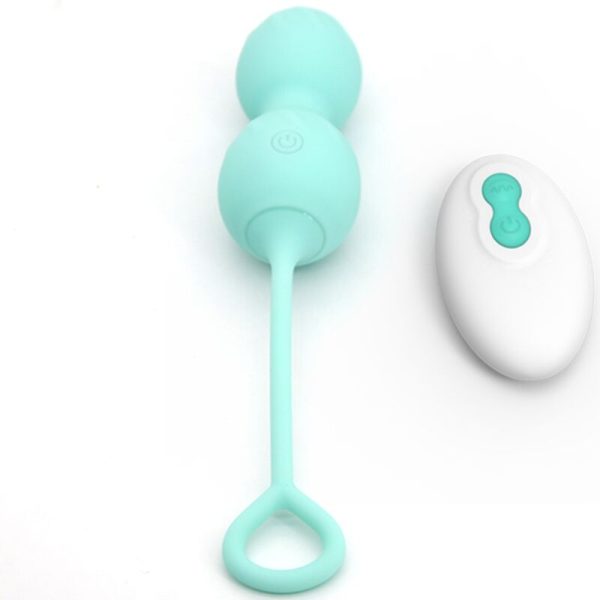 ARMONY - BLOSSOMS VAGINAL DUMBBELL VIBRAÃÃO CONTROLE REMOTO 10 VIBRAÃÃES VERDE - Imagen 3