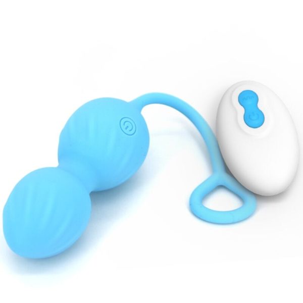 ARMONY - BLOSSOMS VAGINAL DUMBBELL VIBRAÃÃO CONTROLE REMOTO 10 VIBRAÃÃES AZUL - Imagen 3