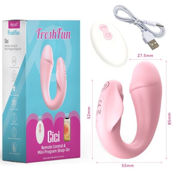 ARMONY - FRESHFUN CICI STAP-ON VIBRADOR CONTROLE REMOTO E APLICATIVO 10 VIBRAÃÃES ROSA - Imagen 5