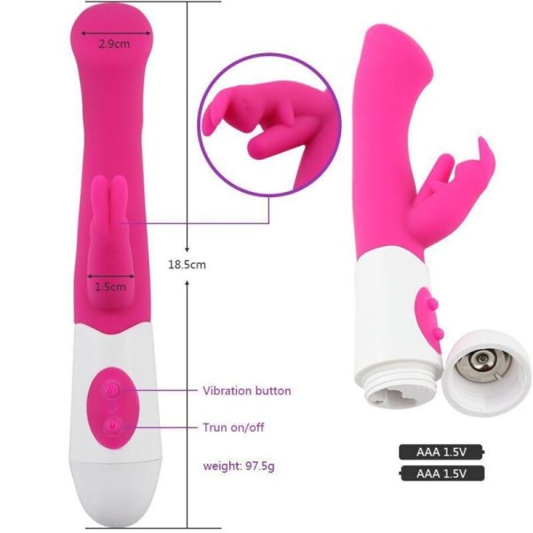 ARMONY - VIBRADOR E ESTIMULADOR COELHO G SPOT 10 VELOCIDADES ROSA - Imagen 8