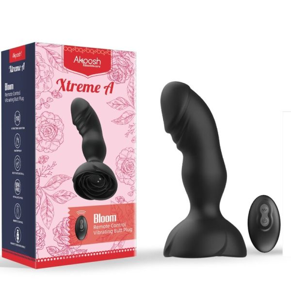 ARMONY - EXTREME A BLOOM VIBRADOR ROSE E CONTROLE REMOTO DE PLUG ANAL PRETO - Imagen 6