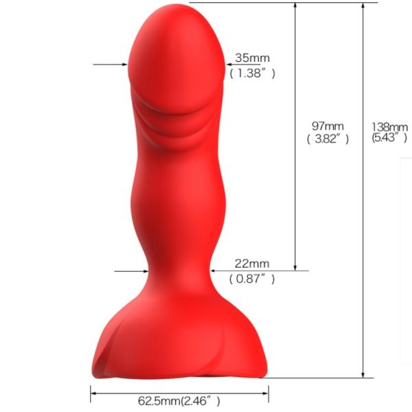 ARMONY -  EXTREME A BLOOM VIBRADOR ROSE E PLUG ANAL CONTROLE REMOTO VERMELHO - Imagen 4