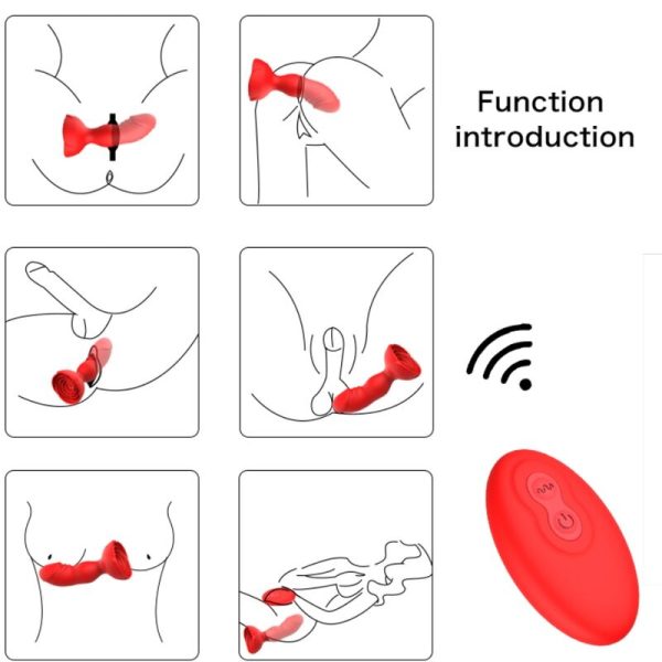 ARMONY -  EXTREME A BLOOM VIBRADOR ROSE E PLUG ANAL CONTROLE REMOTO VERMELHO - Imagen 5