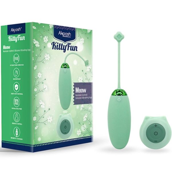 ARMONY - KITTY FUN EGG VIBRADOR CONTROLE REMOTO 10 VIBRAÃÃES VERDE - Imagen 5