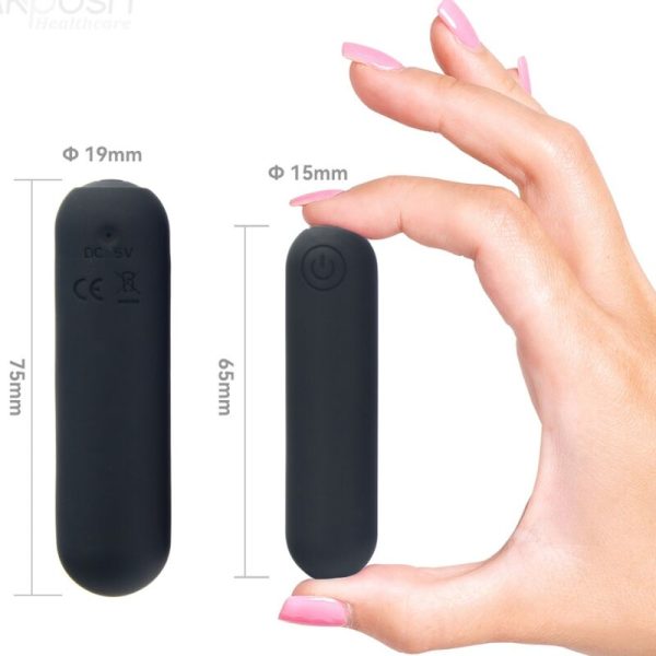 ARMONY - SPLASH HAHA VIBRADOR BALA SILICONE 10 VIBRAÃÃES 75 X 19 CM PRETO - Imagen 4