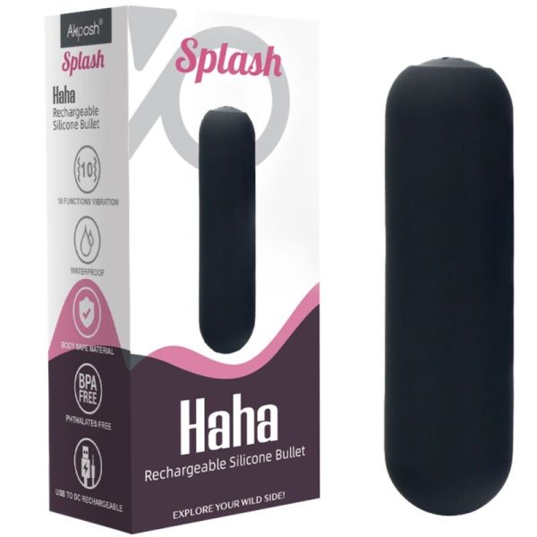 ARMONY - SPLASH HAHA VIBRADOR BALA SILICONE 10 VIBRAÃÃES 75 X 19 CM PRETO - Imagen 6