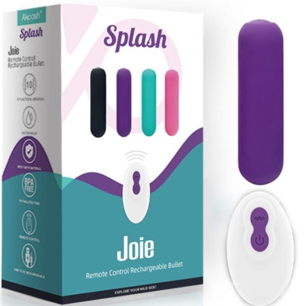 ARMONY - SPLASH JOIE VIBRADOR BULLET SILICONE CONTROLE REMOTO 10 VIBRAÃÃES 75 X 19 CM ROXO - Imagen 6