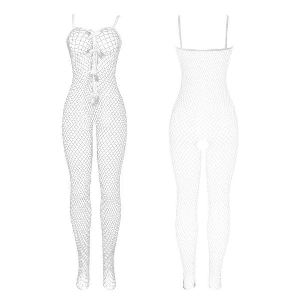 SUBBLIME - 951740 BODYSTOCKING BRANCO REDE DE ARRASTO SEM FUNDO COM LAOS TAMANHO ÃNICO - Imagen 4