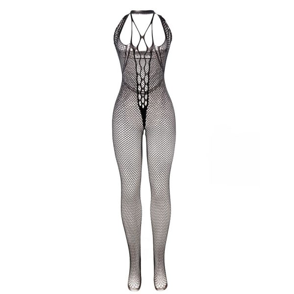 SUBBLIME - 951788 BODYSTOCKING LONGO DE REDE COM TIRAS NO PEITO E NAS COSTAS PRETO TAMANHO ÃNICO - Imagen 3