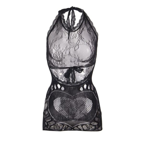 SUBBLIME - 952075 VESTIDO CURTO DE REDE COM DETALHE NAS COSTAS E CORAO PRETO TAMANHO ÃNICO - Imagen 4