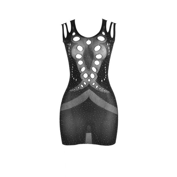 SUBBLIME - 952198 BODYSTOCKING DE REDE COM DIAMANTES BRILHANTES PRETO TAMANHO ÃNICO - Imagen 6
