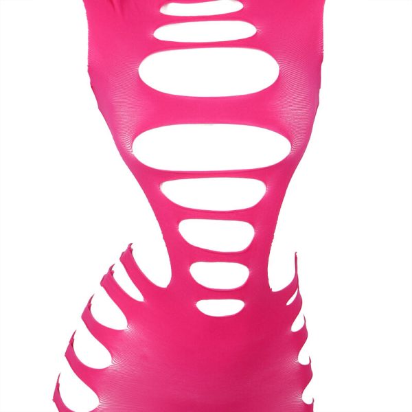 SUBBLIME - 952273 BODYSTOCKING MANGA LONGA COM REDE ELSTICA ROSA TAMANHO ÃNICO - Imagen 4