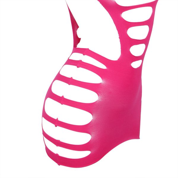 SUBBLIME - 952273 BODYSTOCKING MANGA LONGA COM REDE ELSTICA ROSA TAMANHO ÃNICO - Imagen 5
