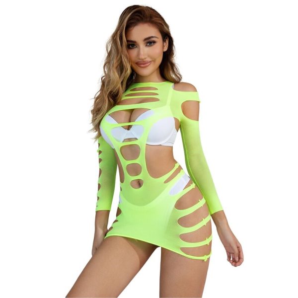 SUBBLIME - 952280 BODYSTOCKING VERDE MANGA LONGA COM REDE ELSTICA TAMANHO ÃNICO - Imagen 5